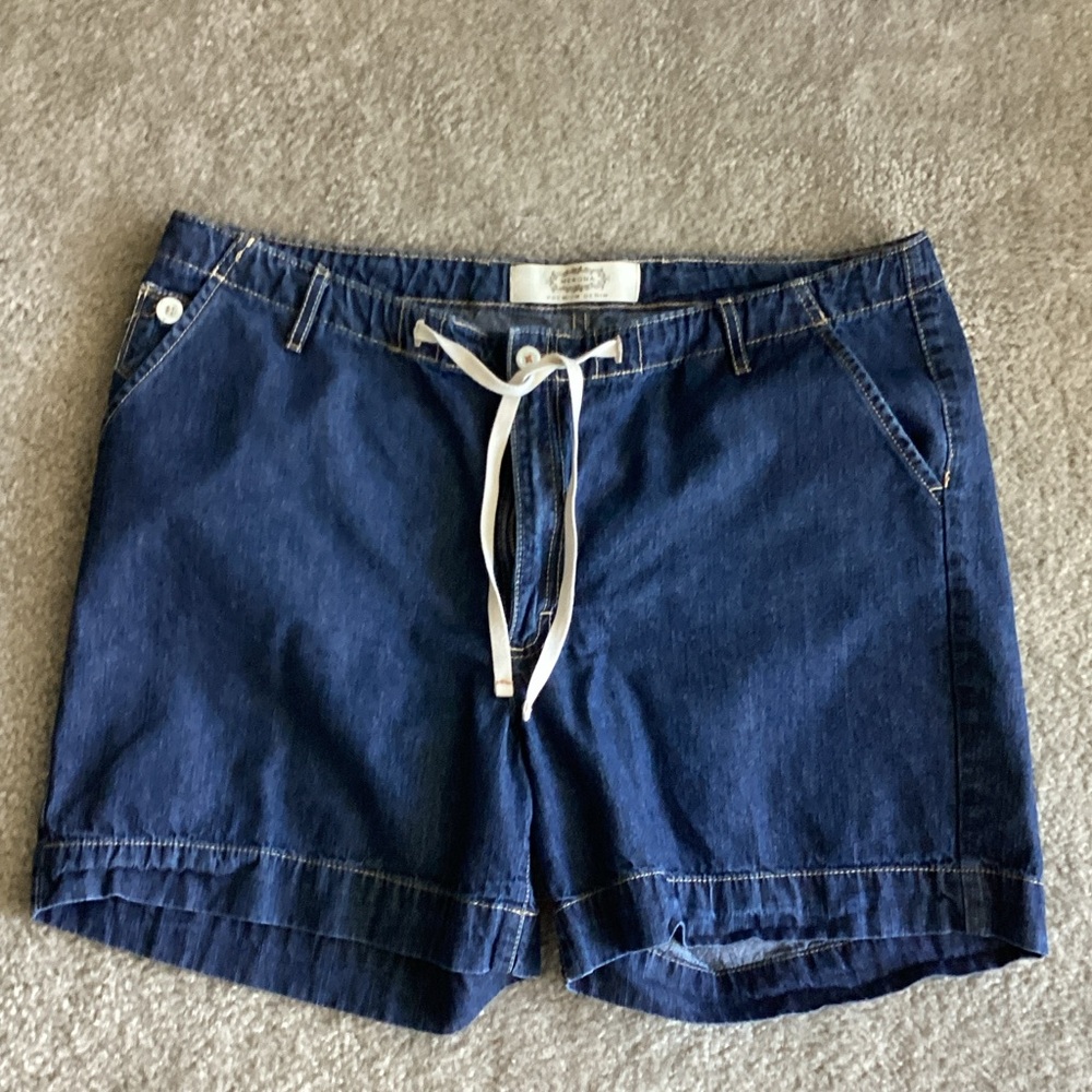 Merona Navy Jean Shorts with White Tie